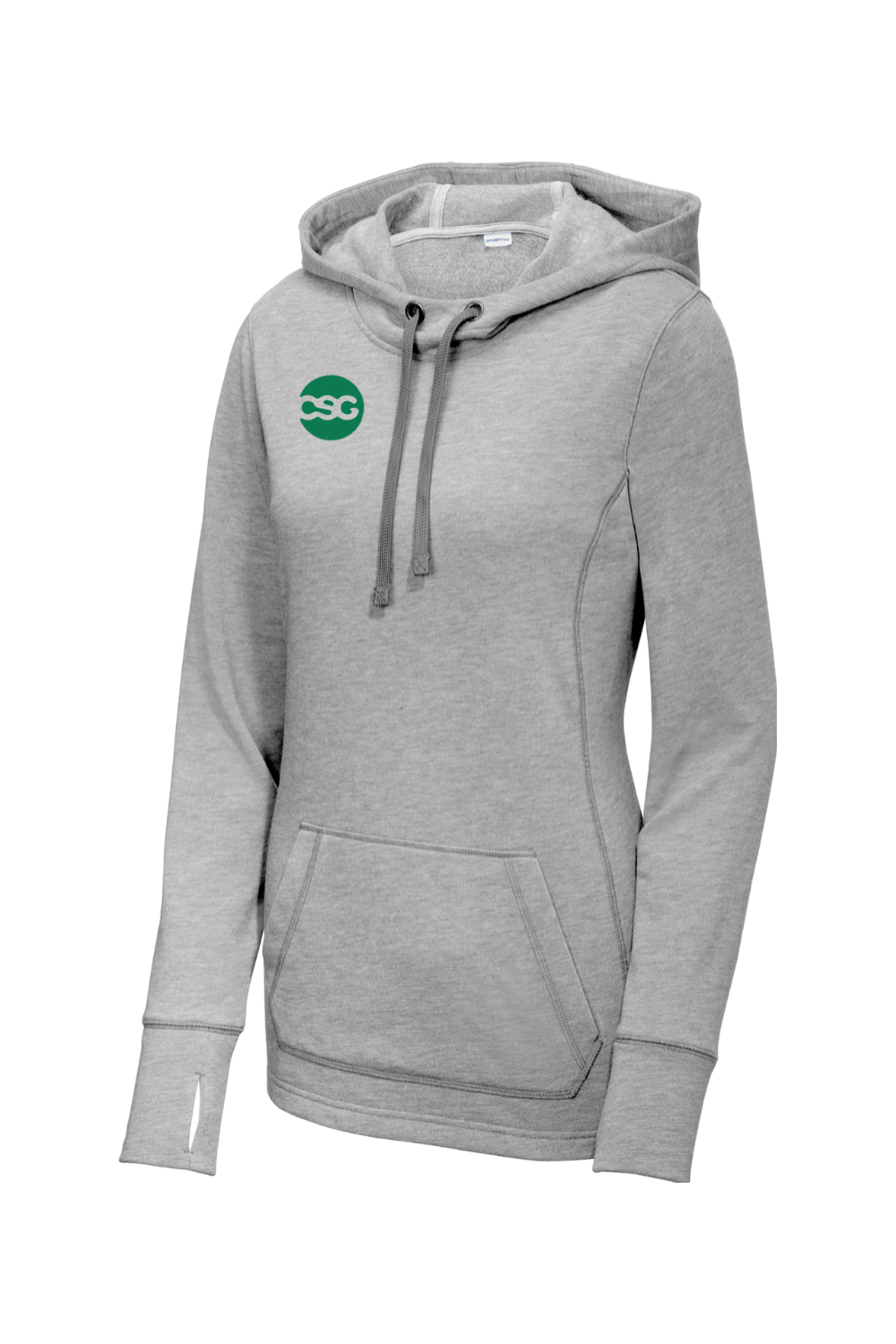 Sport-Tek Ladies PosiCharge Tri-Blend Wicking Fleece Hooded Pullover